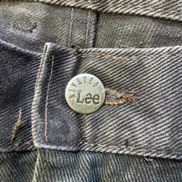 Vintage Lee Riveted Black Denim Mom Jeans Womens Sz 20 Medium Made in USA - Picture 6 of 16